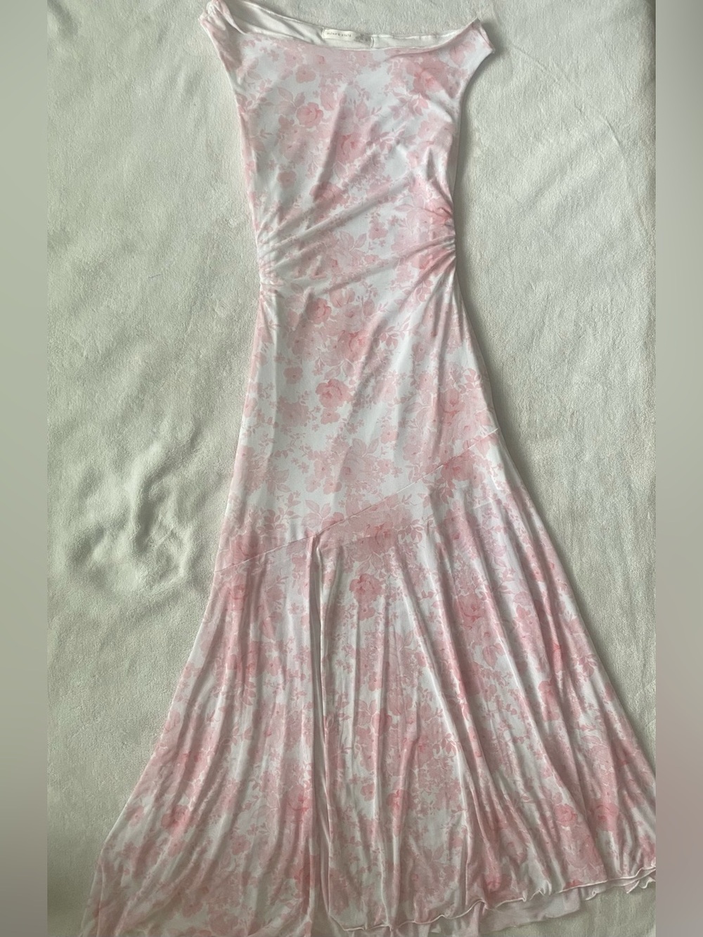 Altar’d State Samara Mesh Floral Maxi Dress Pink White Size S - Picture 6 of 12